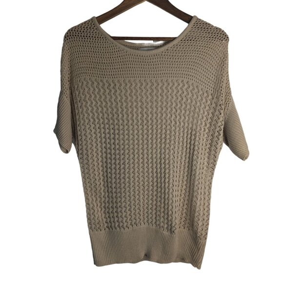 New York & Company Womens Open Knit Sweater Sz M Dolman Sleeve Boho Minimalist - Picture 1 of 10